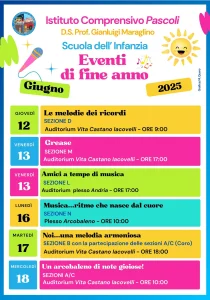 Manifesto date eventi scuola dell'infanzia